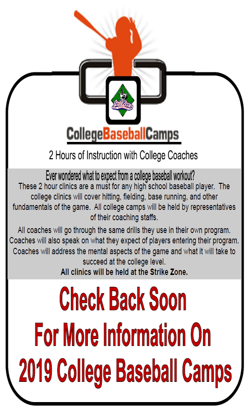 COLLEGE BASEBALL CAMPS  The Strike Zone Omaha